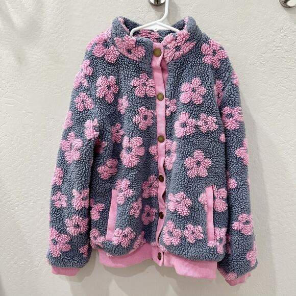 Everyway Pink Flower Power Fleece Jacket - Picture 1 of 9